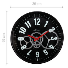 36cm NeXtime Modern Gear Metal Wall Clock